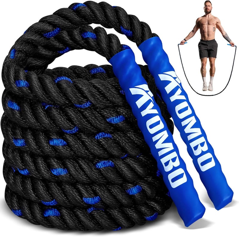 Ayombo Jump Rope, Weighted Jump Rope for Fitness, Boxing Equipment Jump Ropes for Men Women, Battle Skipping Ropes for Exercise, Suitable for Boxing, Cardio, Training Muscle Speed Home Gym Workout Equipment - Image 1